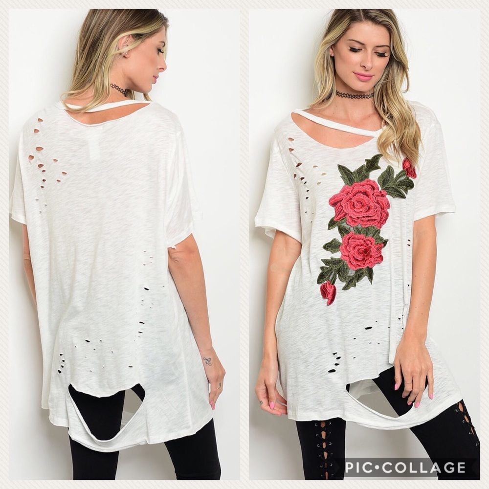 Distressed Floral Shirt